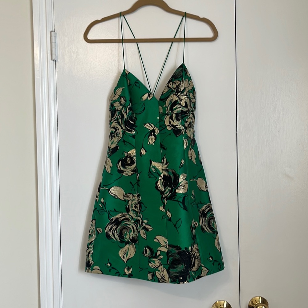 Alice and Olivia mini green dress formal